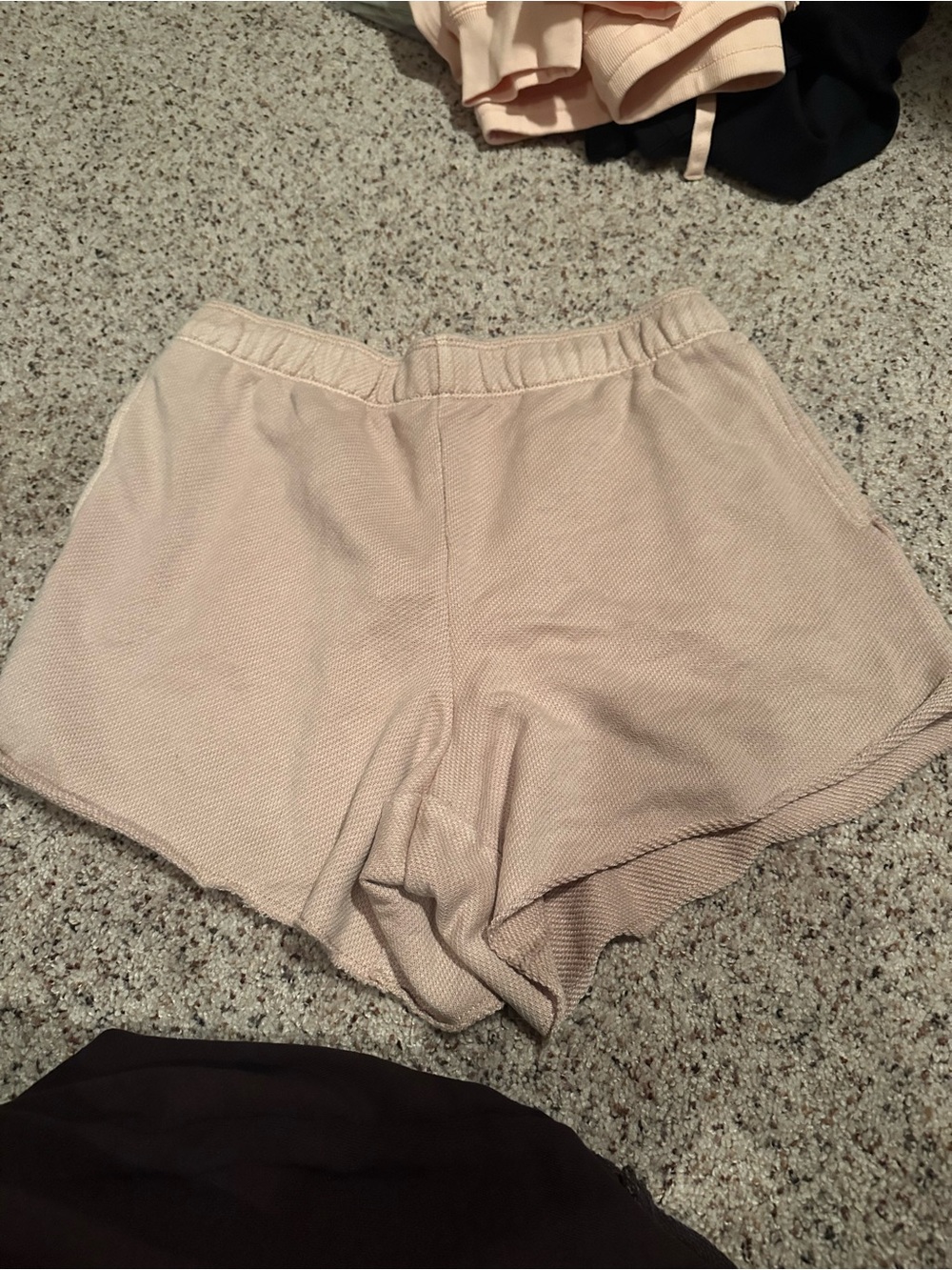 Aerie AE Women’s Cream tan Knit Lounge Shorts pockets medium nwt